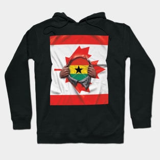 Ghana Flag Canadian Flag Ripped - Gift for Ghanaian From Ghana Hoodie